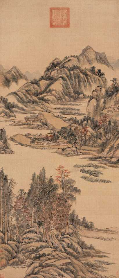 王原祁 秋林远黛图 立轴